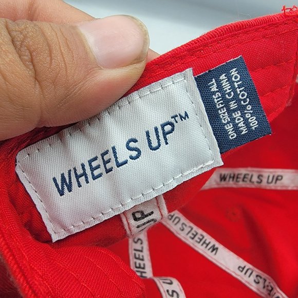 Wheels Up Hat Red American Flag Adjustable Strap Back Casual Outdoors - Picture 8 of 9